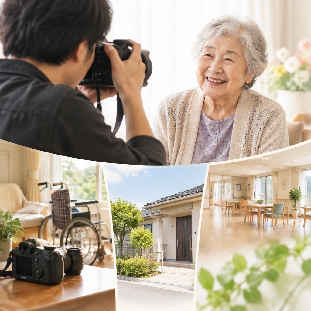 ご自宅や施設にも伺います。シニア撮影も安心